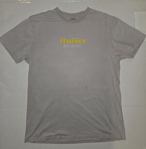 Huffer Est 1997 Men's Beige Logo Graphic Print Crew Neck T-Shirt